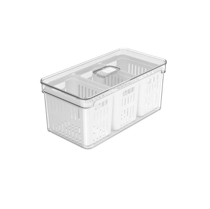 ORGANIZADOR CLEAR COM CESTO TRIPLO