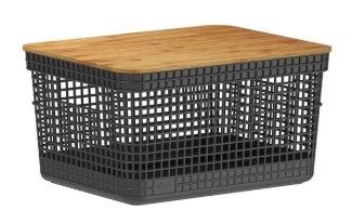 CESTO GRID COM TAMPA BAMBU